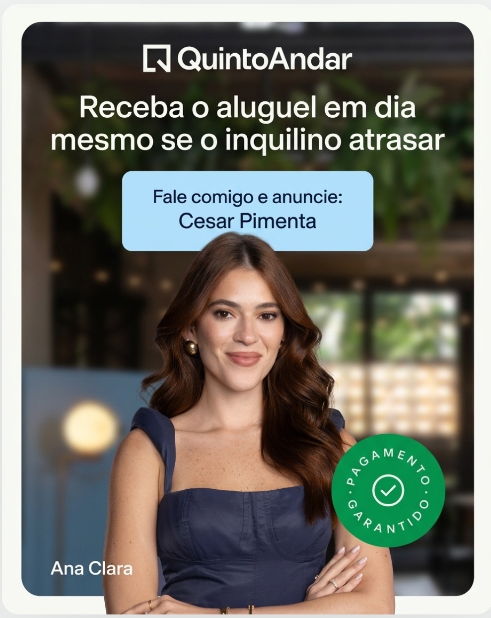 Receba o aluguel em dia mesmo se o inquilino atrasar — Fale comigo e anuncie: César Pimenta